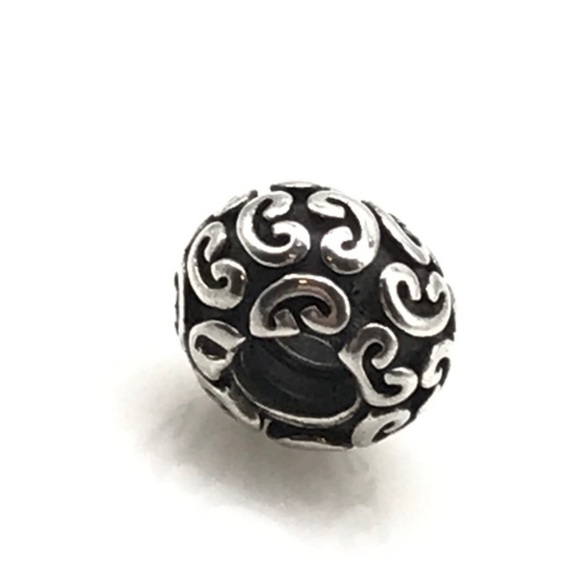 Pandora Sterling Silver Retired Feeling Groovy Unique Pattern Design Bead Charm - Picture 5 of 5